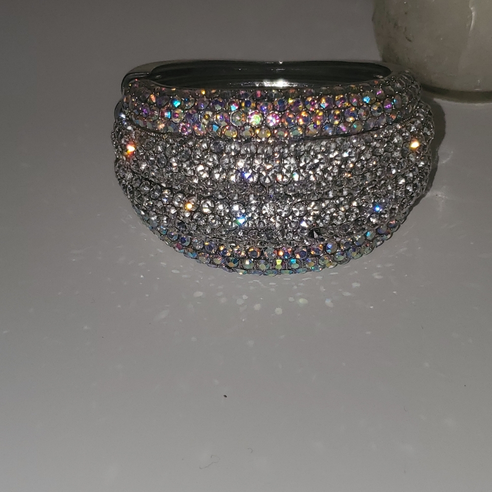 Multi Stone Design Hinged Bangle